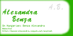 alexandra benza business card